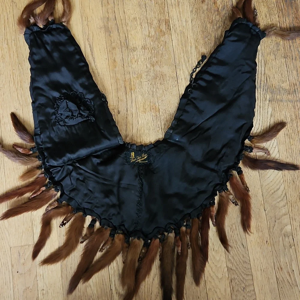 Vintage Fur Wrap With Tails And Feet O/S